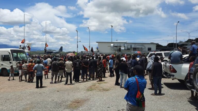 Pomaleu disappointed with crowd breaching secured airport area