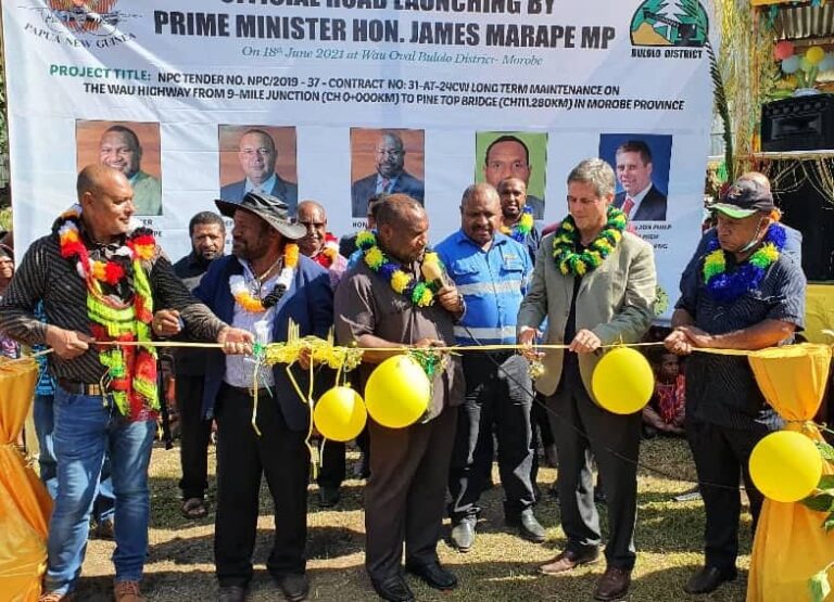 Marape launches road projects in Bulolo