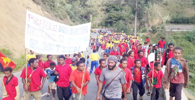 Students march for peaceful election
