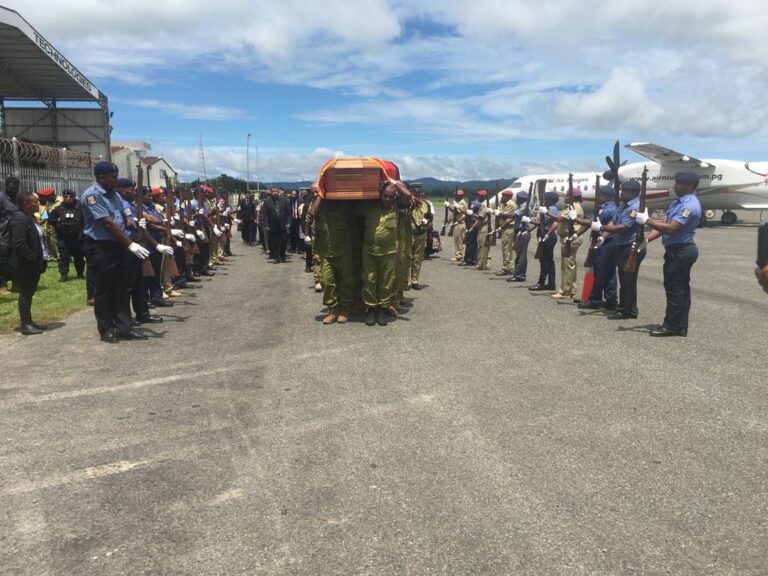 Late Uguro’s casket handed over to Madang Provincial Govt