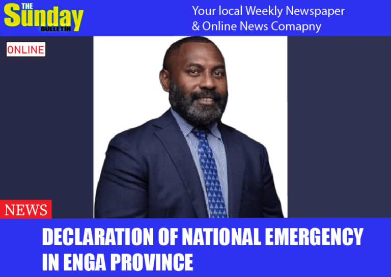 Declaration of National Emergency in Enga Province