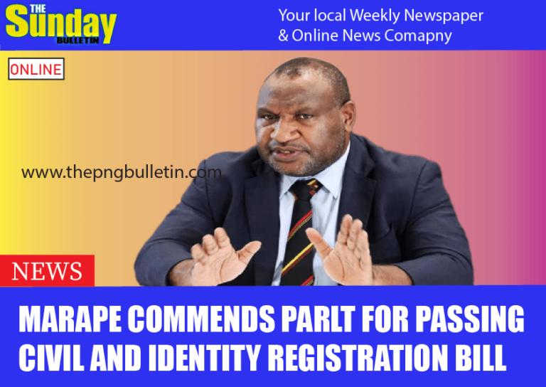 Marape commends parlt for passing Civil and Identity Registration Bill