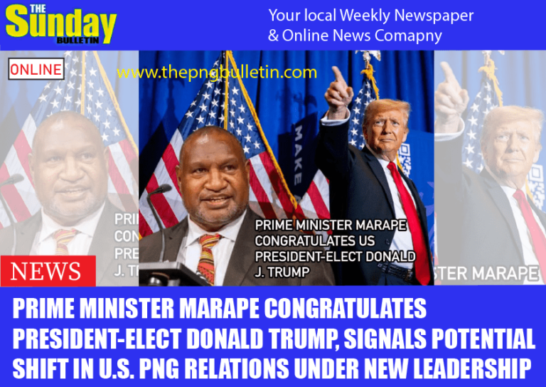 Prime Minister Marape Congratulates President-Elect Donald Trump, Signals Potential Shift in U.S.-PNG Relations under New Leadership