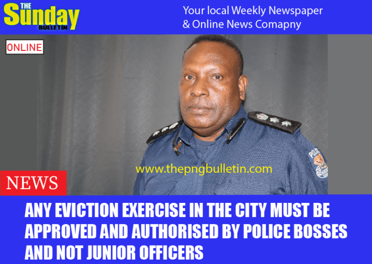 ANY EVICTION EXERCISE IN THE CITY MUST BE APPROVED AND AUTHORISED BY POLICE BOSSES AND NOT JUNIOR OFFICERS