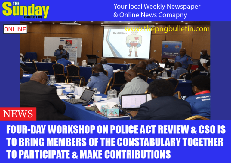 Four-day workshop on Police Act Review & CSO is to bring members of the Constabulary together to participate & make contributions