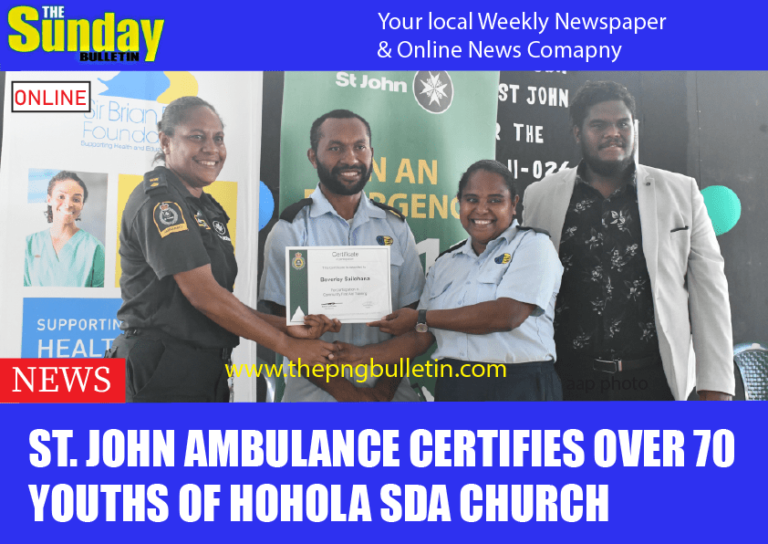 ST. John Ambulance certifies over 70 youths of Hohola SDA Church