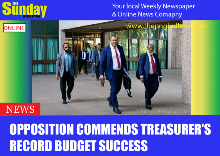 OPPOSITION COMMENDS TREASURER’S RECORD BUDGET SUCCESS