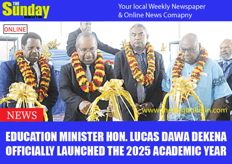 Education Minister Hon. Lucas Dawa Dekena officially launched the 2025 academic year