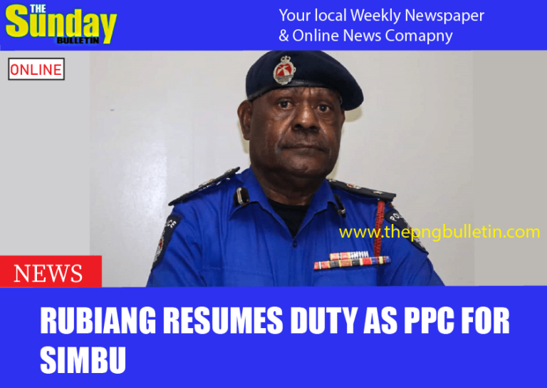 Rubiang resumes duty as PPC for Simbu