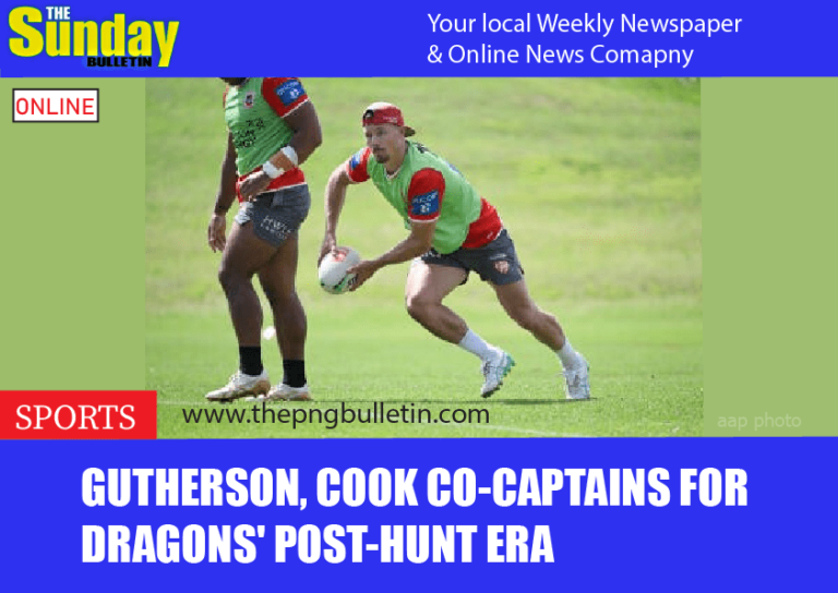 Gutherson, Cook co-captains for Dragons’ post-Hunt era