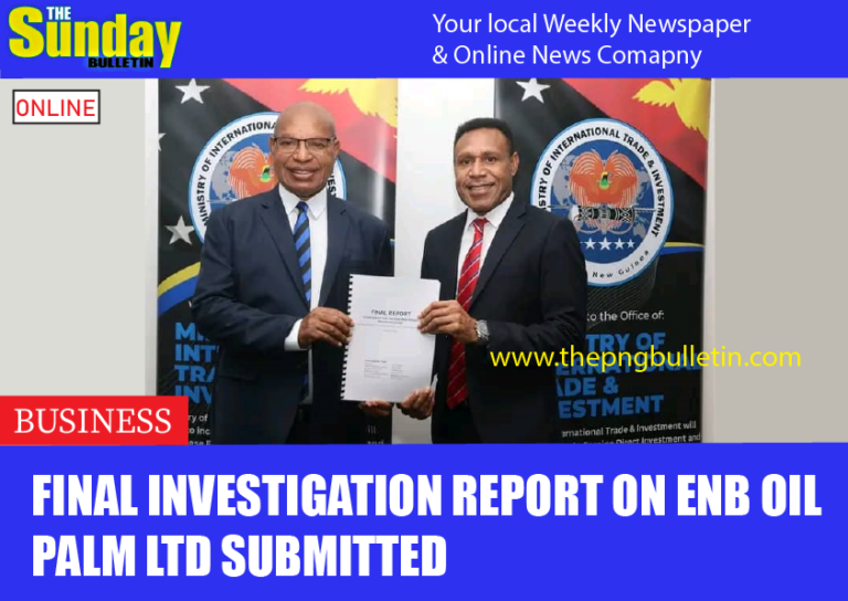 Final investigation report on ENB Oil Palm Ltd submitted