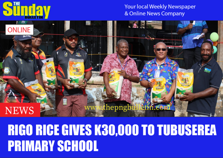 Rigo Rice gives K30,000 to Tubuserea Primary School