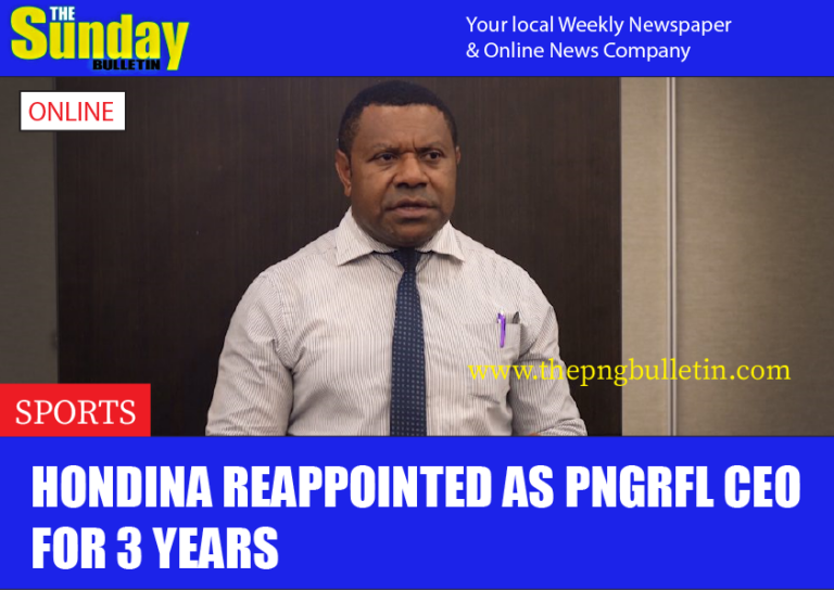 Hondina reappointed as PNGRFL CEO for 3 years