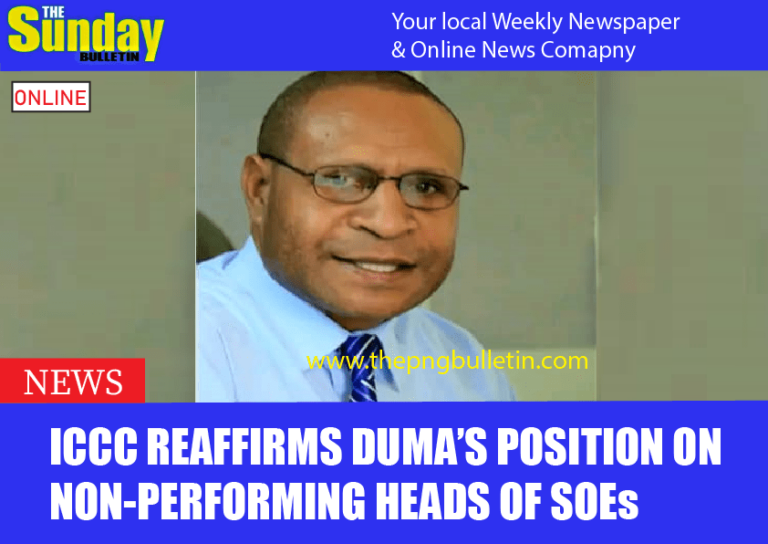 ICCC reaffirms Duma’s position on non-performing heads of SOEs