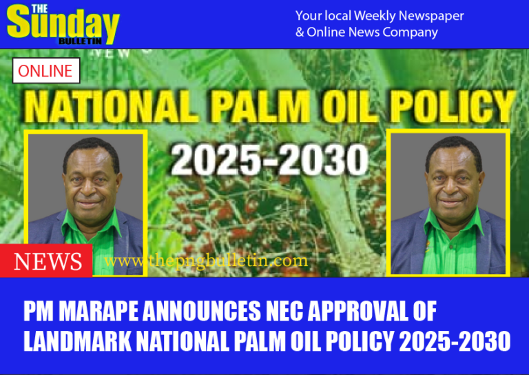 PM Marape Announces NEC Approval of Landmark National Palm Oil Policy 2025-2030