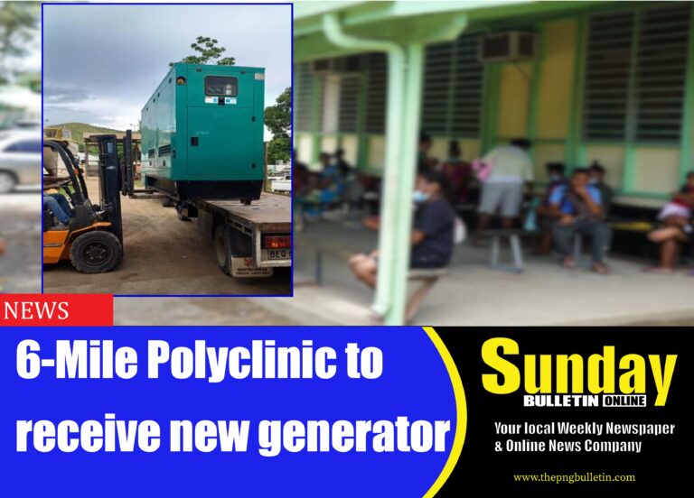 Caption: The new generator to be installed at Six Mile Polyclinic in Port Moresby.