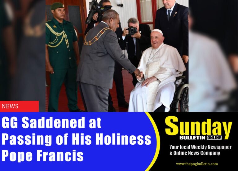 Pictures supplied: His Holiness Pope Francis meeting Grand Chief Sir Bob Dadae during his only visit to the country
