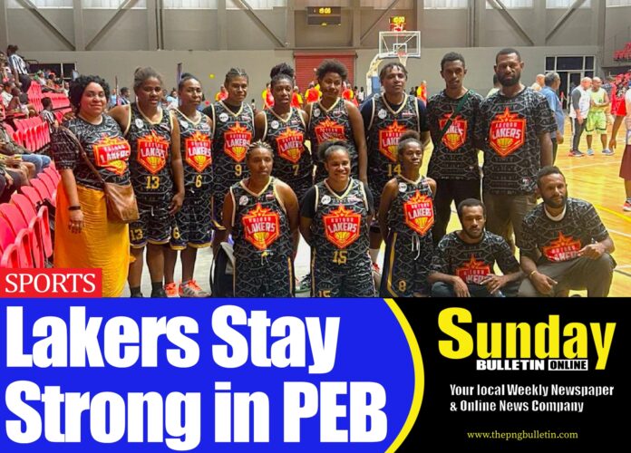 Caption: WB Transport Kutubu Lakers team with Coach John Fred and supporters after their 73-66 victory over Civpac Amesi at the Sir John Guise indoor complex stadium on Tuesday night. Caption: WB Transport Kutubu Lakers team with Coach John Fred and supporters after their 73-66 victory over Civpac Amesi at the Sir John Guise indoor complex stadium on Tuesday night.