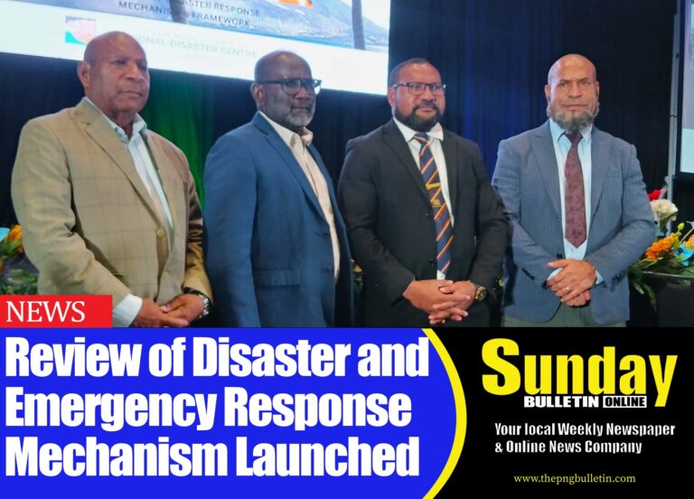 Minister for Defence and National Disaster and Emergency Services, Hon. Dr Billy Joseph with others at the launching of a comprehensive review into the country’s Disaster and Emergency Response Mechanism at the Stanley Hotel. Photos by Orchy Rex.