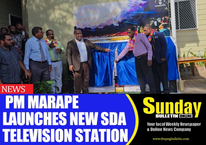 Prime Minister Hon. James Marape launching the Two Witnesses Television Network (2WTN) at the John's Foundation Adventist Church, 17 Mile, Central Province. Pictures supplied. Prime Minister Hon. James Marape launching the Two Witnesses Television Network (2WTN) at the John's Foundation Adventist Church, 17 Mile, Central Province. Pictures supplied.
