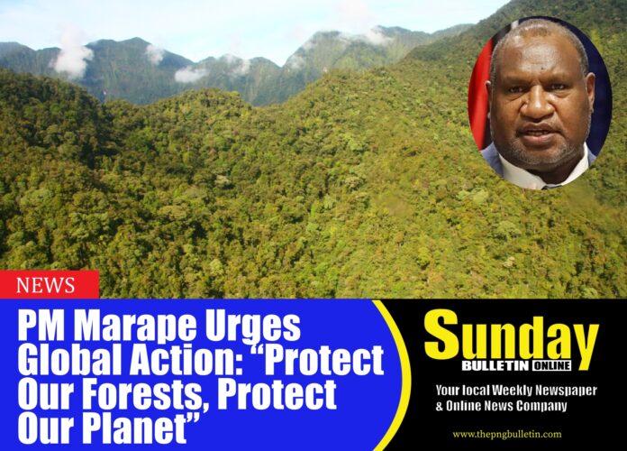 Prime Minister Hon. James Marape has issued an impassioned appeal to the international community to act urgently and decisively in preserving the world’s forests and oceans.
