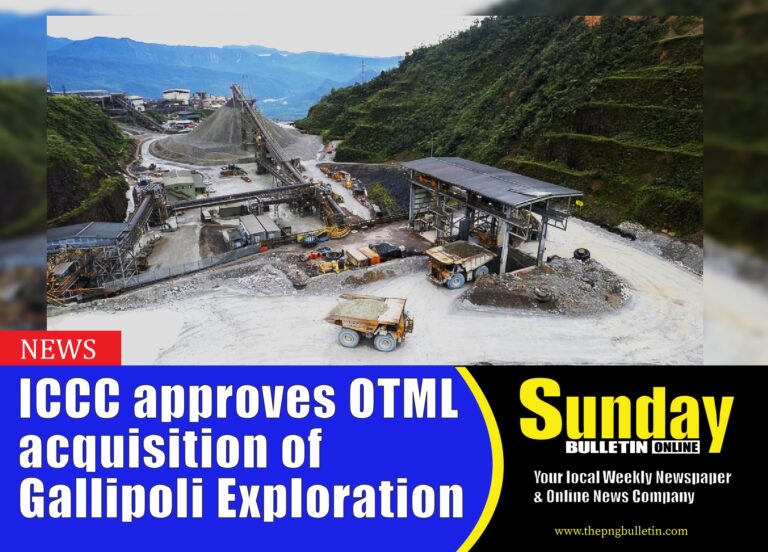 The ICC has given clearance to 0k Tedi Mining Limited (OTML) to acquire 100 percent of the issued shares in Gallipoli Exploration (PNG) Limited (Gallipoli Exploration). Picture supplied.