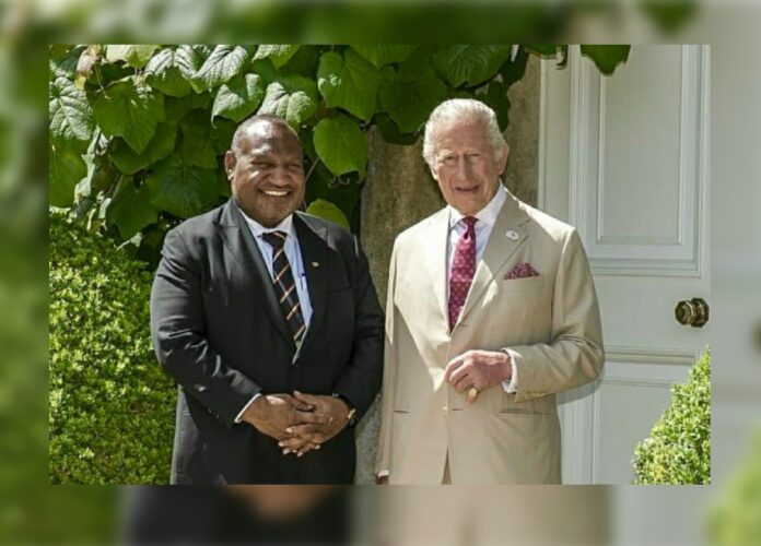Prime Minister Hon. James Marape and King Charles during their recent meeting at Highgrove House. Picture supplied.