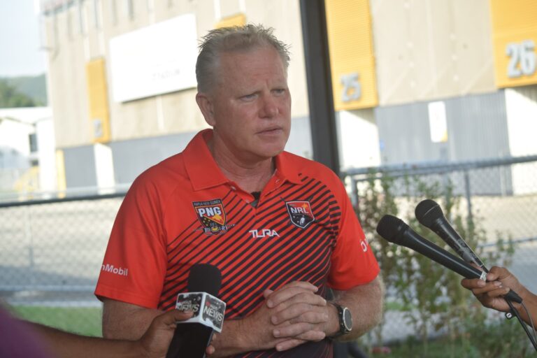 PNGRFL General Manager for Pathways and Performance, Tony Archer addressing the media on the disciplinary actions taken. Picture by Gabriel Katuho.
