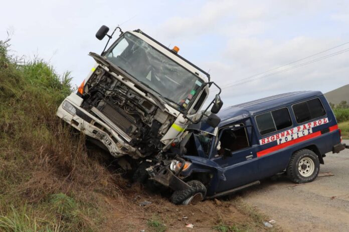 The accident that occurred along the Magi Highway last Saturday. Picture supplied.