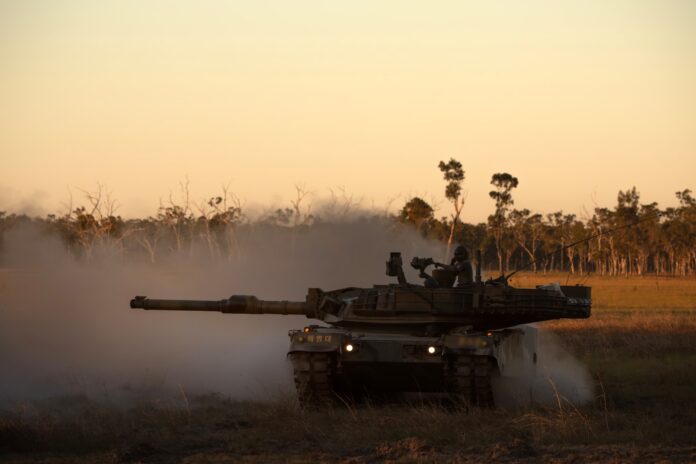 A tank in action during Australia’s largest and most complex bilateral military exercise, Exercise Talisman Sabre. Picture supplied.