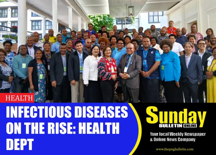 Acting Secretary for National Department of Health Mr. Ken Kandap Wai in the middle with all the staff from the Department of Health in various provinces. Picture suuplied.