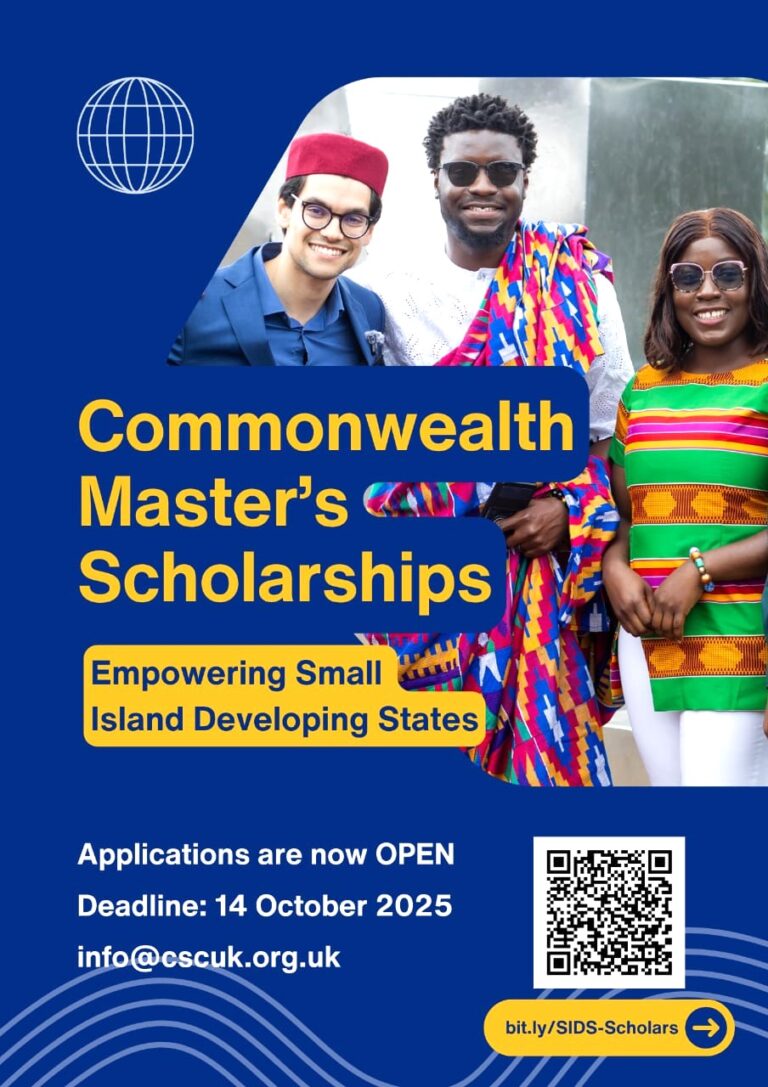 The Commonwealth Master’s Scholarships open to applicants from PNG