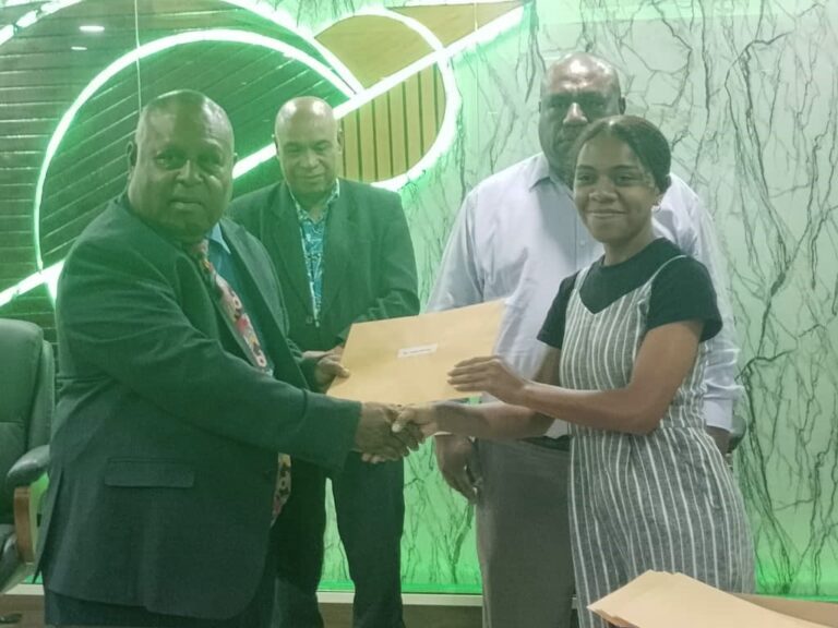 Mosoro presents PWE certificates to Unitech Bachelor of Science in Forestry students