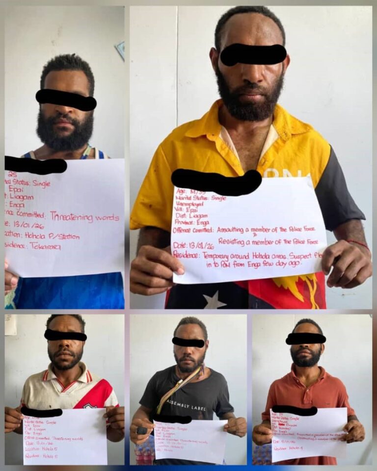 Five Engan men arrested for obstructing police duties