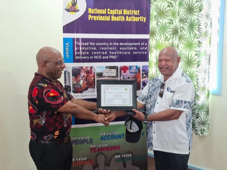 Handover of newly renovated medical records office at Gerehu Hospital