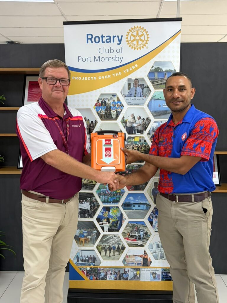 Rotary Club of Port Moresby donates Life-Saving Defibrillator to Kwikila Interim Provincial Hospital