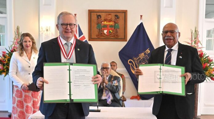 The health funding comes after Australia and Fiji signed a historic treaty in July. Mick TsikasAAP PHOTOS