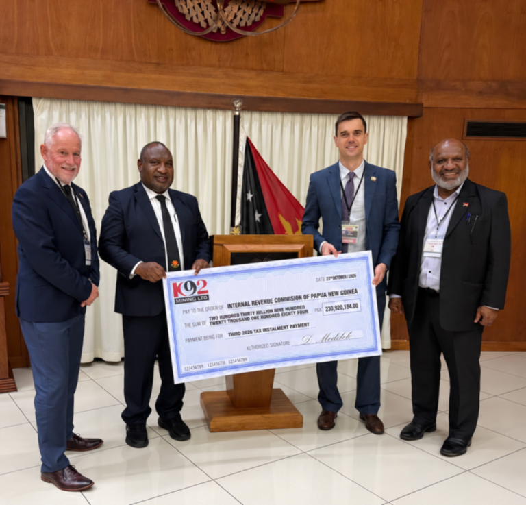 K92 Mining Announces Third 2026 Corporate Tax Installment of K231 Million